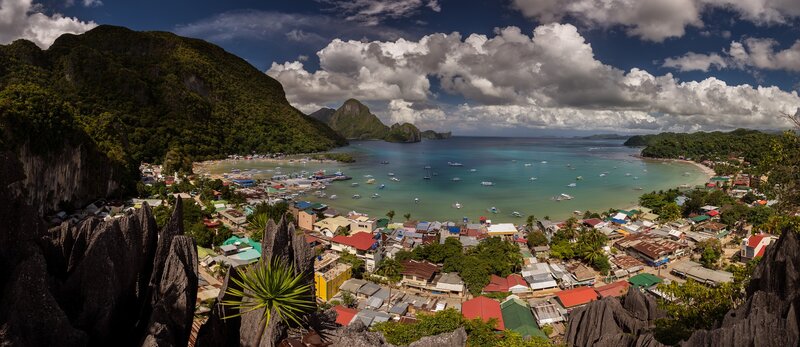 Village on Tropical Bay