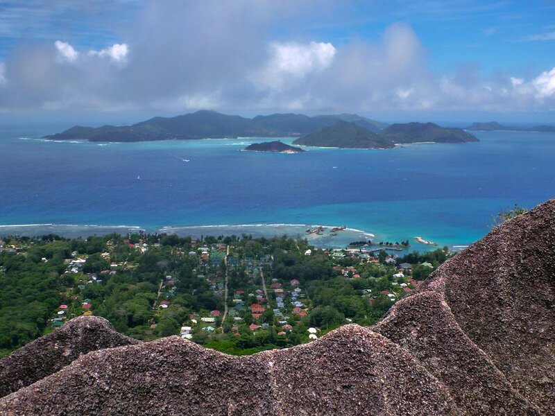 Village on Tropical Island — Blue