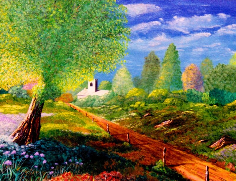 Village Path with Church