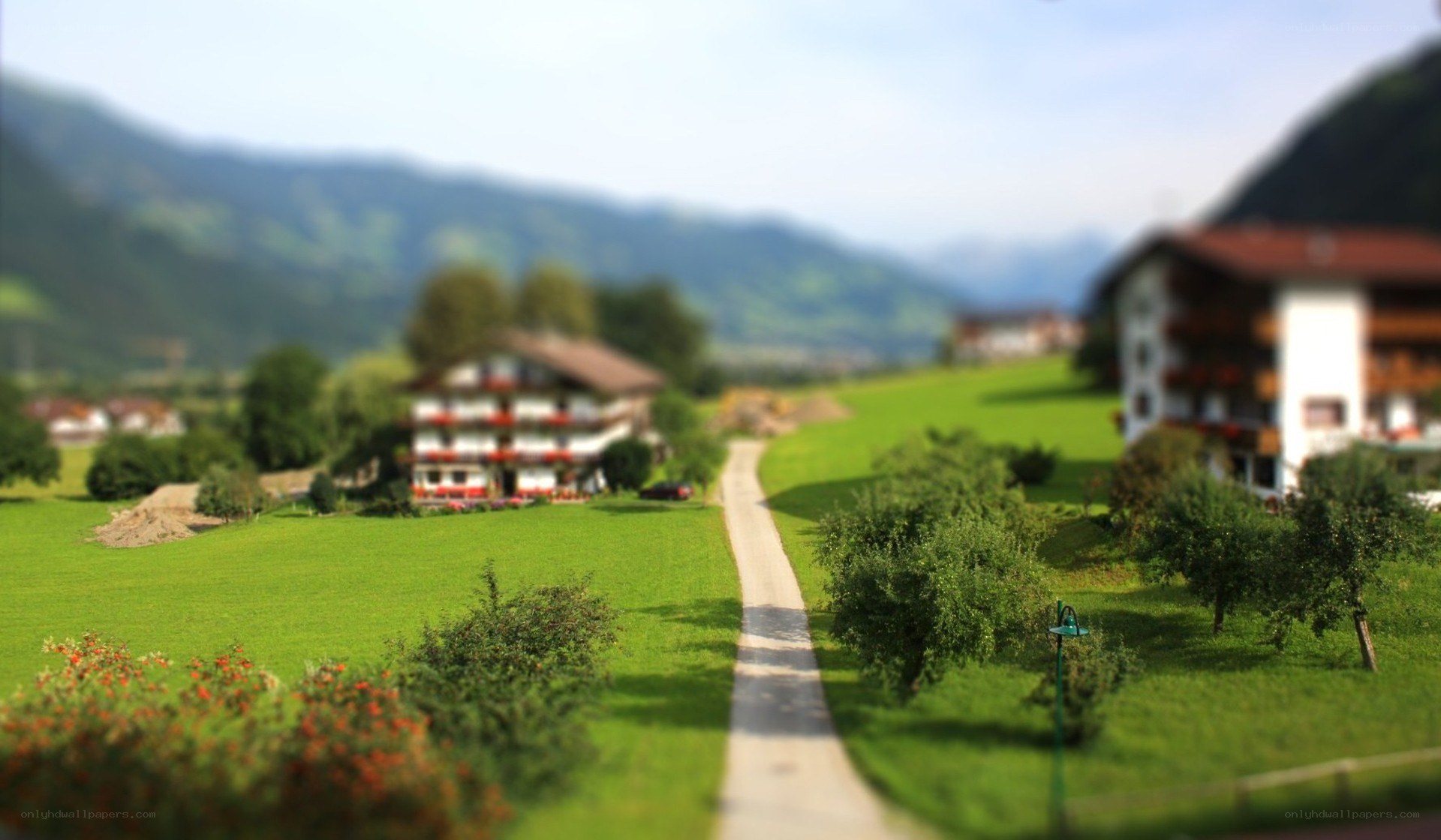 village path with mountains