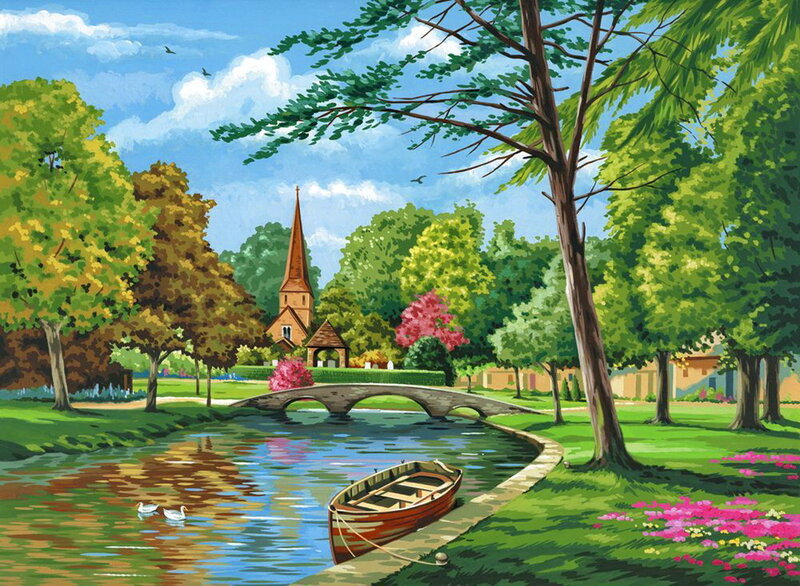 Village Pond with Church