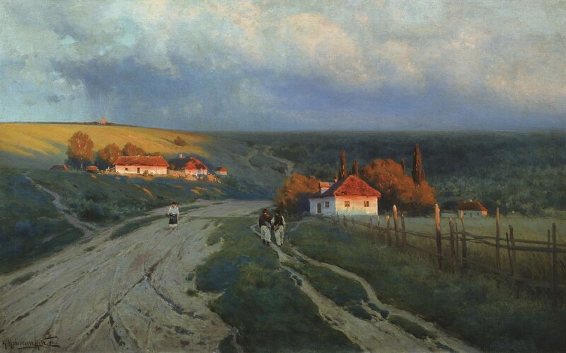 Village Road at Dusk