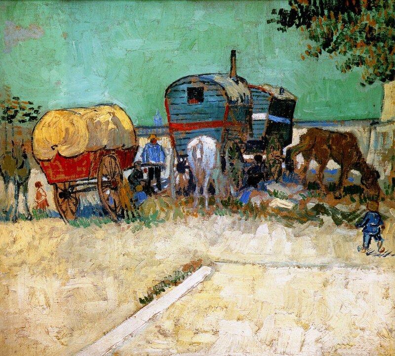 Village Scene with Wagons