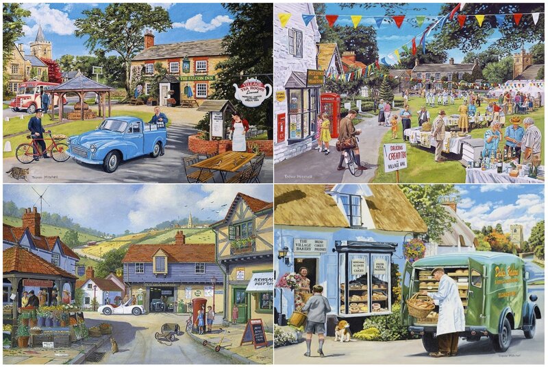 Village Scenes — Blue
