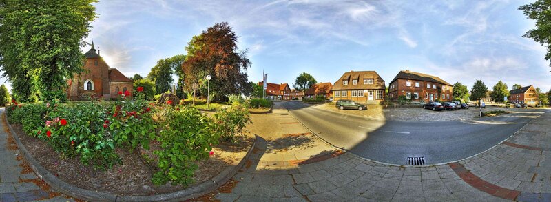 Village Square with Church — Green