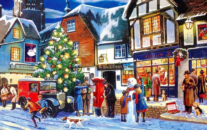 Village Street at Christmas