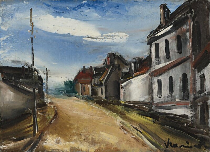 Village Street Scene — Blue, Calm