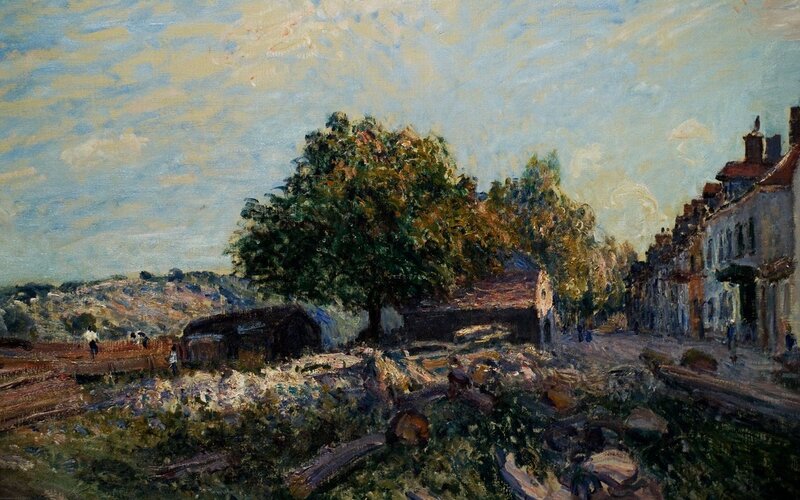 Village Street Scene Painting