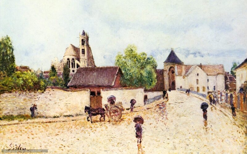 Village Street Scene Painting