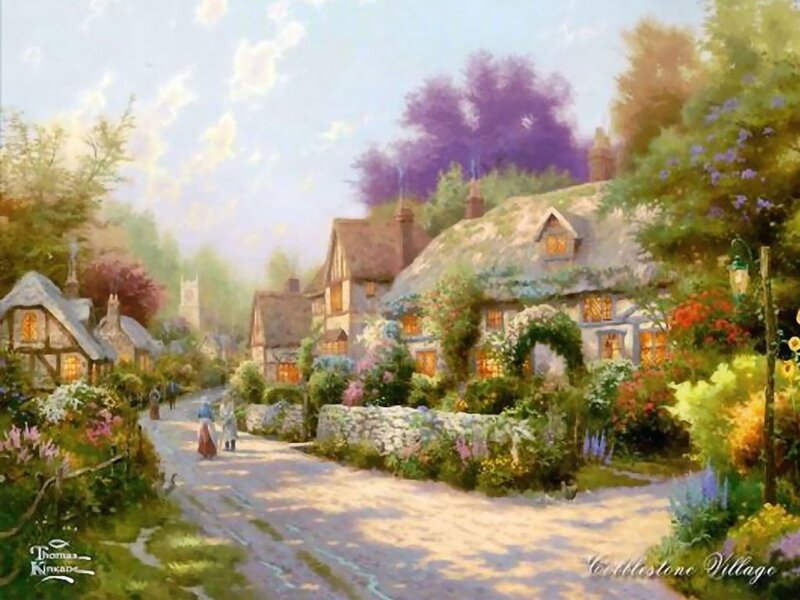 Village Street with Cottages
