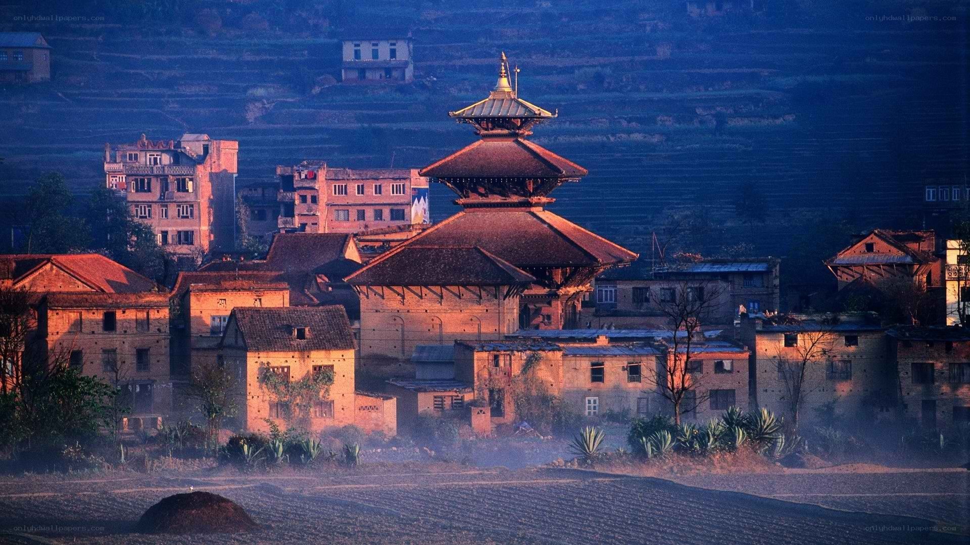 Village temple at dawn