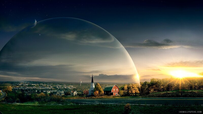 Village under Dome — Green, Dramatic