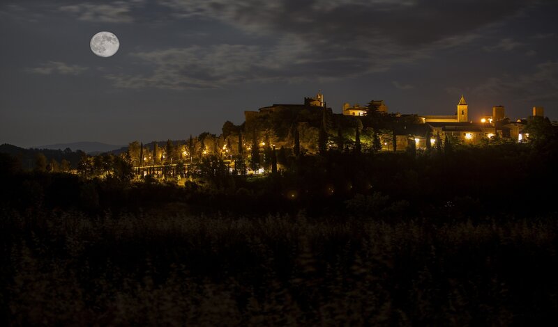 Village under Full Moon — Black