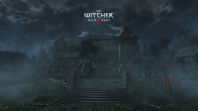 Village under Stormy Sky — Gray