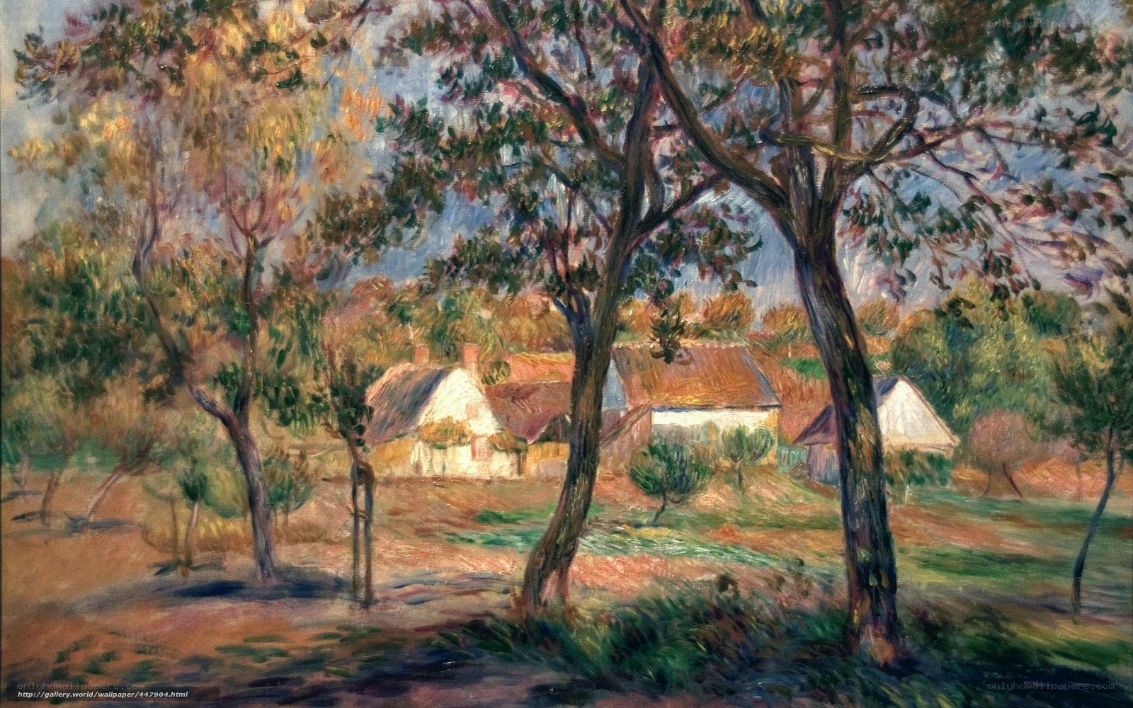 Village under trees