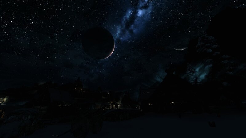 Village under Twin Moons — Black
