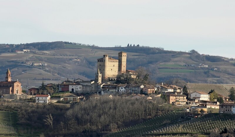 Village with Castle — Brown, Serene