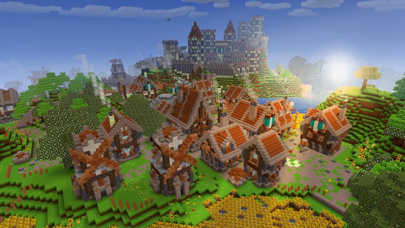 Village with Castle — Green