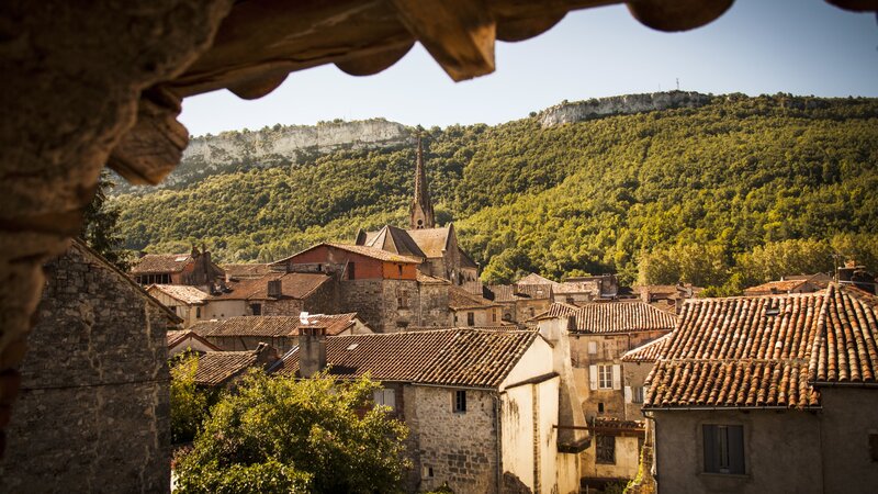 Village with Church Spire — Brown