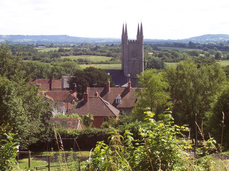 village with church tower