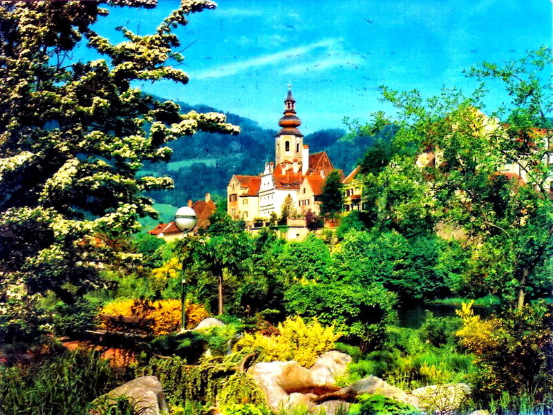 Village with Church Tower — Green, Serene