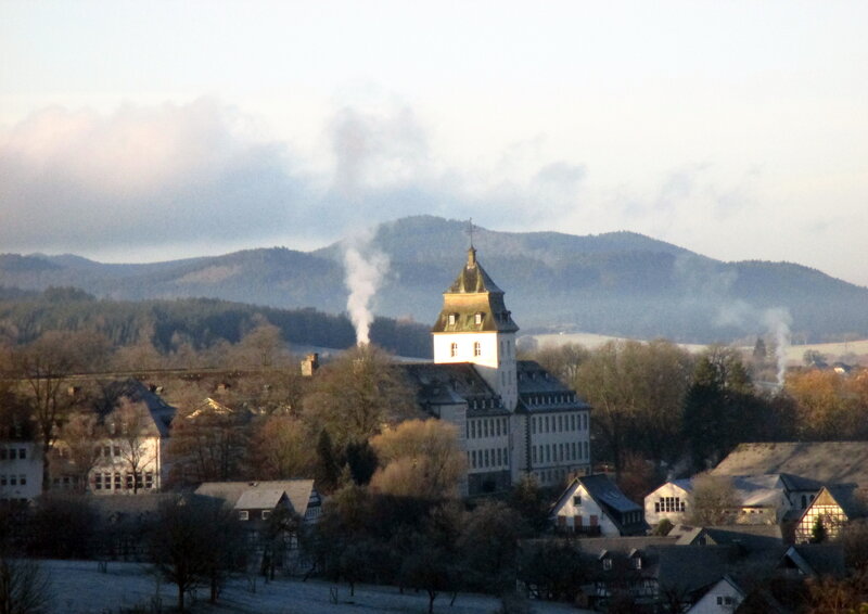 Village with Church Tower — White