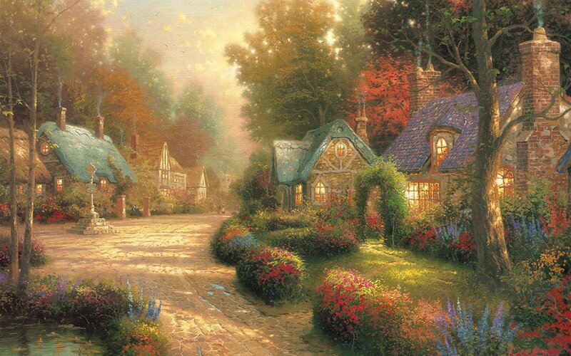 Village with Cottages — Green