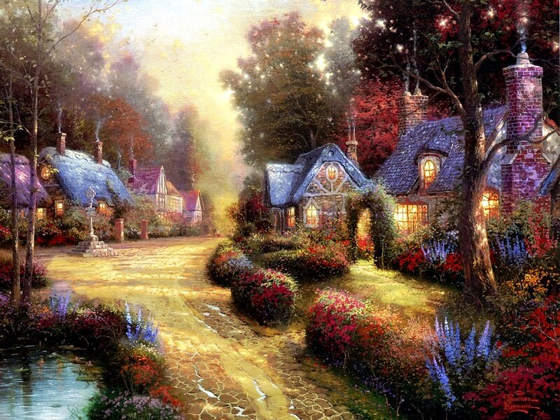 Village with Cottages — Yellow