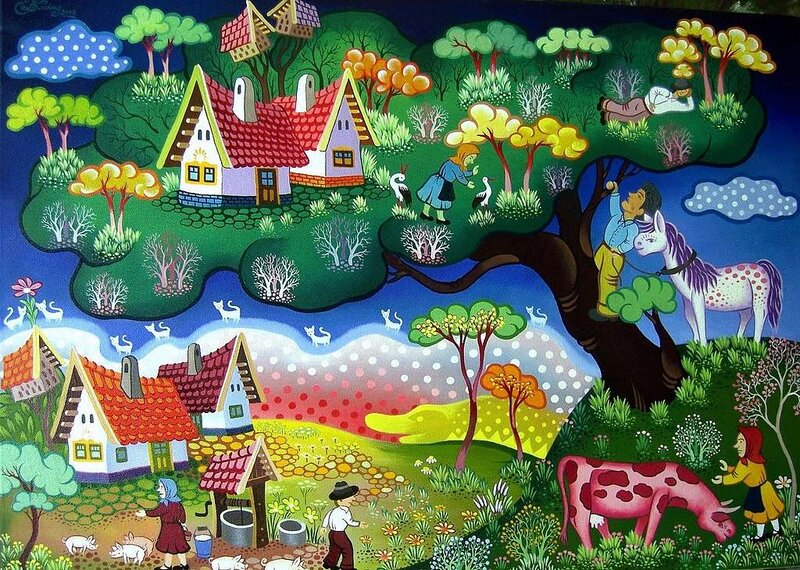 Village with Farm Animals