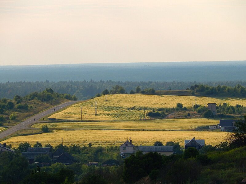 Village with Fields — Green