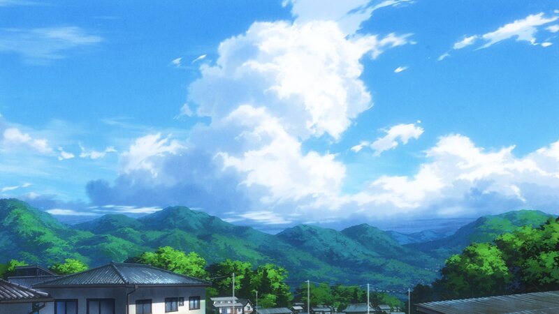 Village with Green Mountains