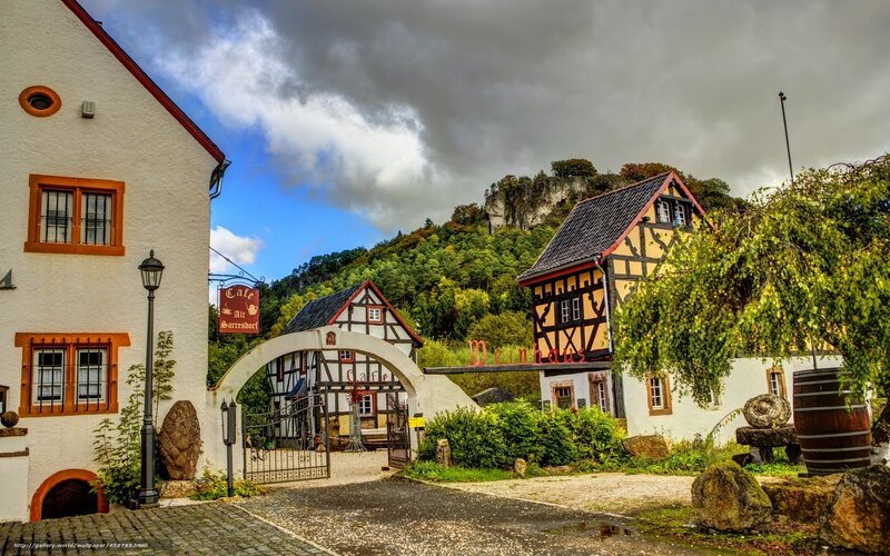 village with half-timbered houses