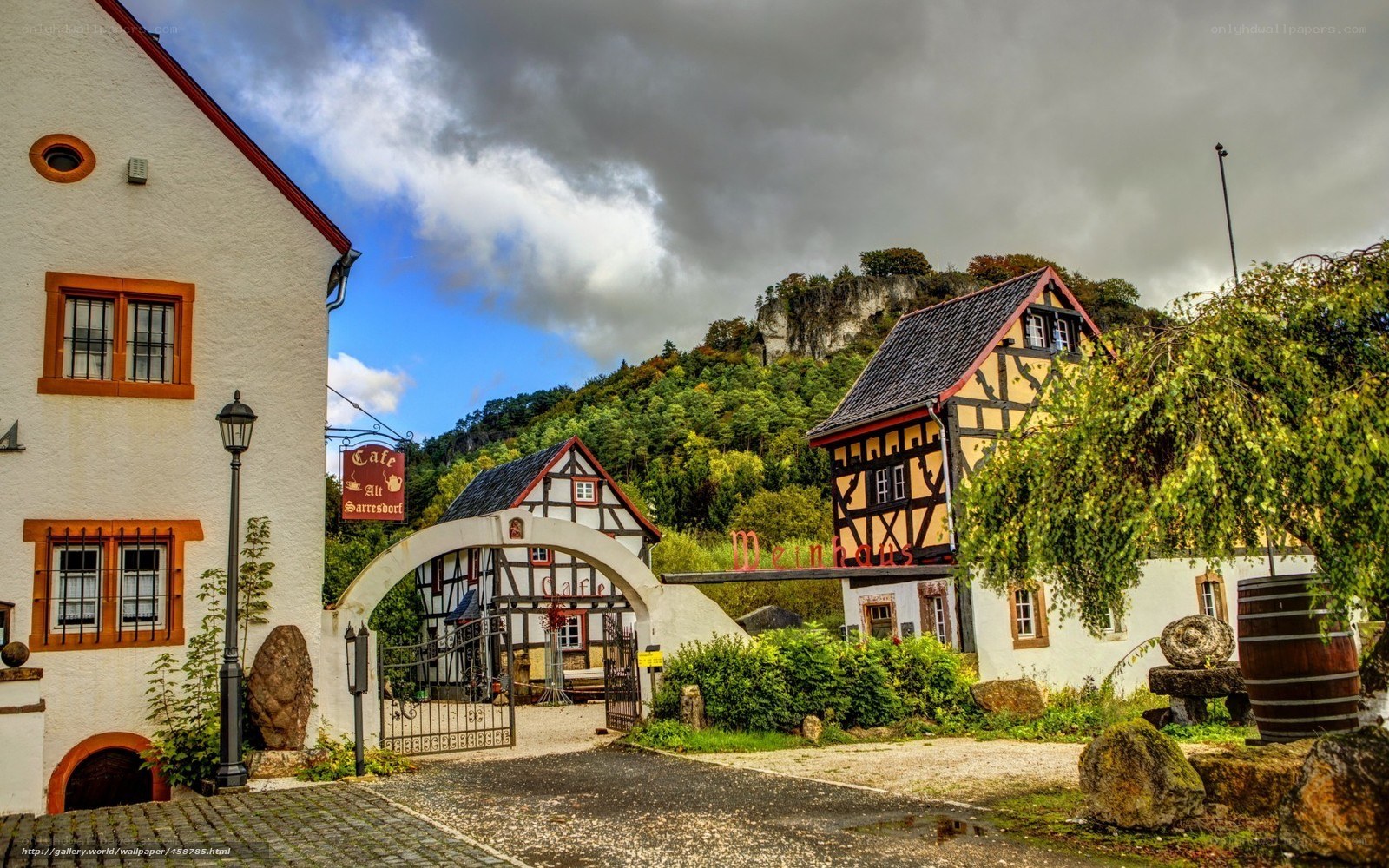 village with half-timbered houses
