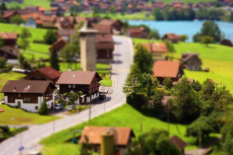 Village with Lake