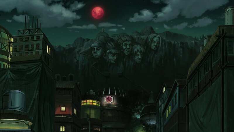 Village with Mountain Faces — Dark Green