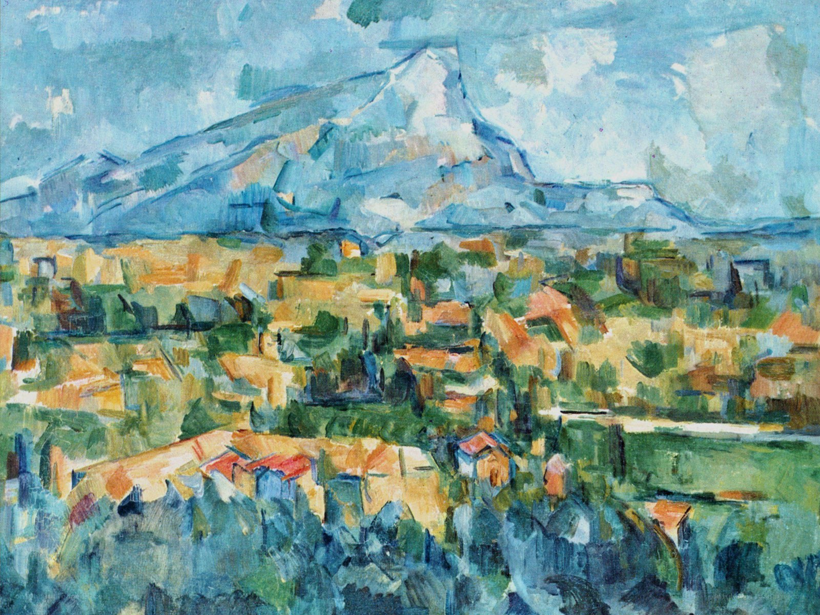 Village with Mountain in Background