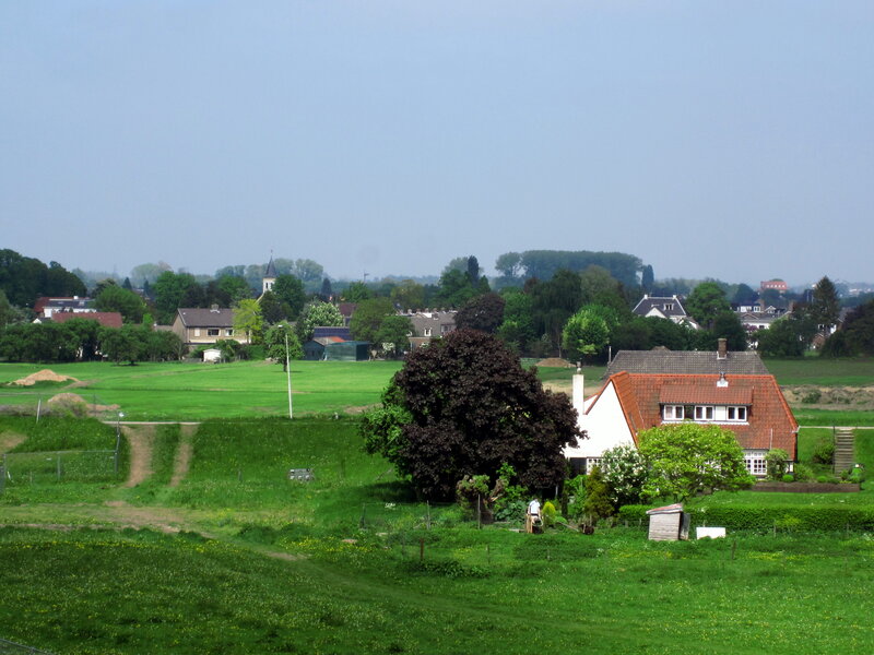 Village with Red-roofed House