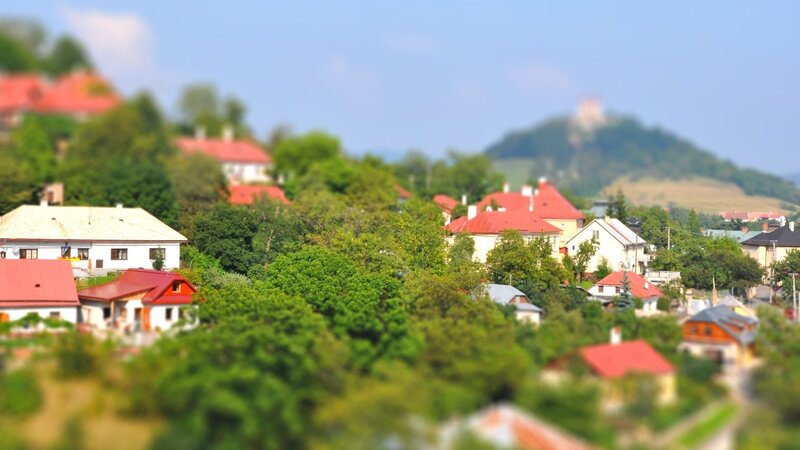 Village with Red-roofed Houses — Green
