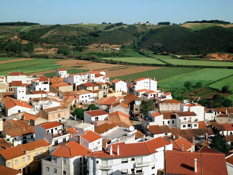 Village with Red Roofs — White