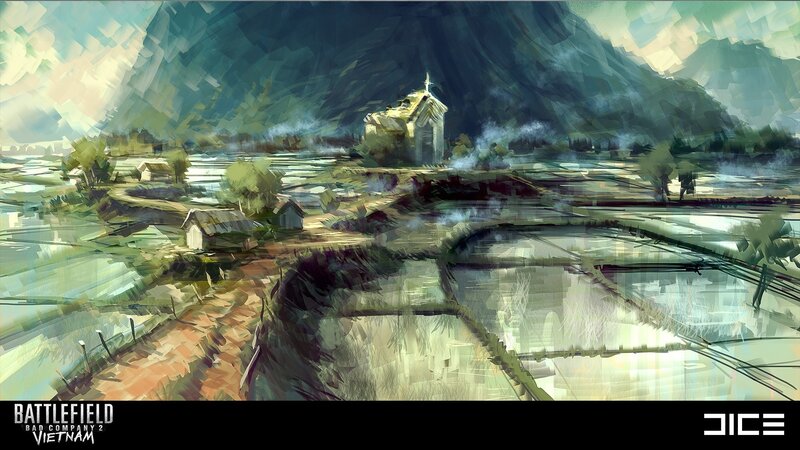Village with Rice Paddies