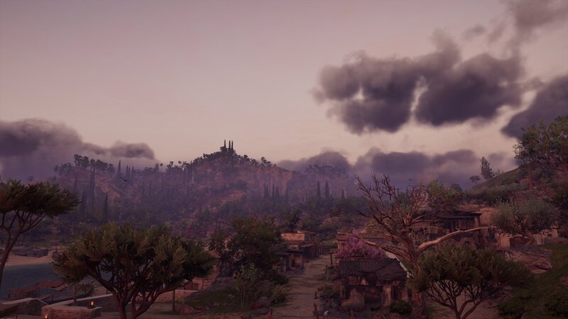 Village with Smoke Plumes