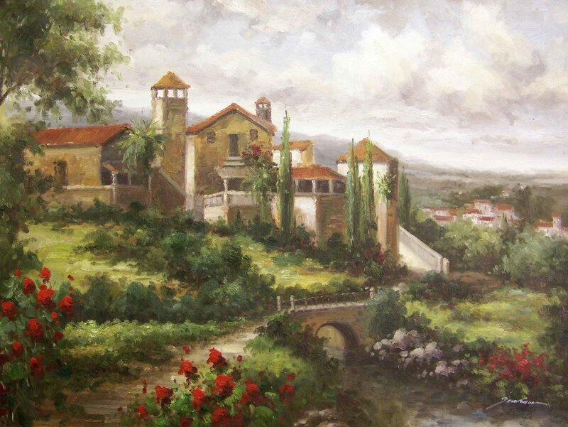 Village with Stone Bridge