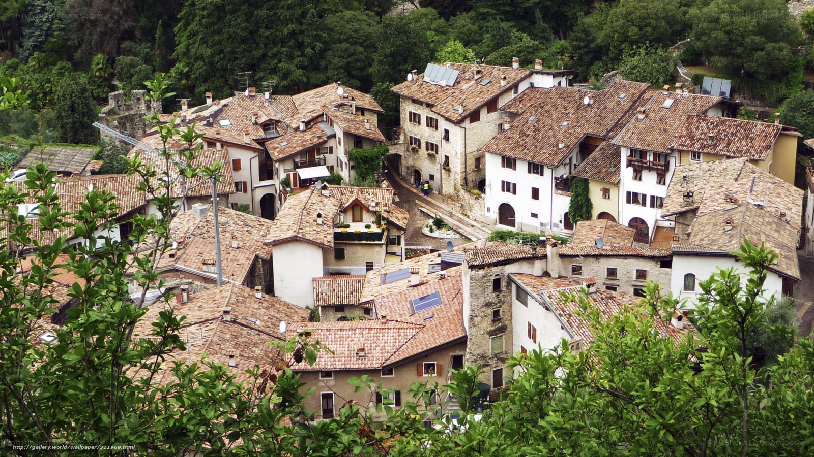village with terracotta roofs