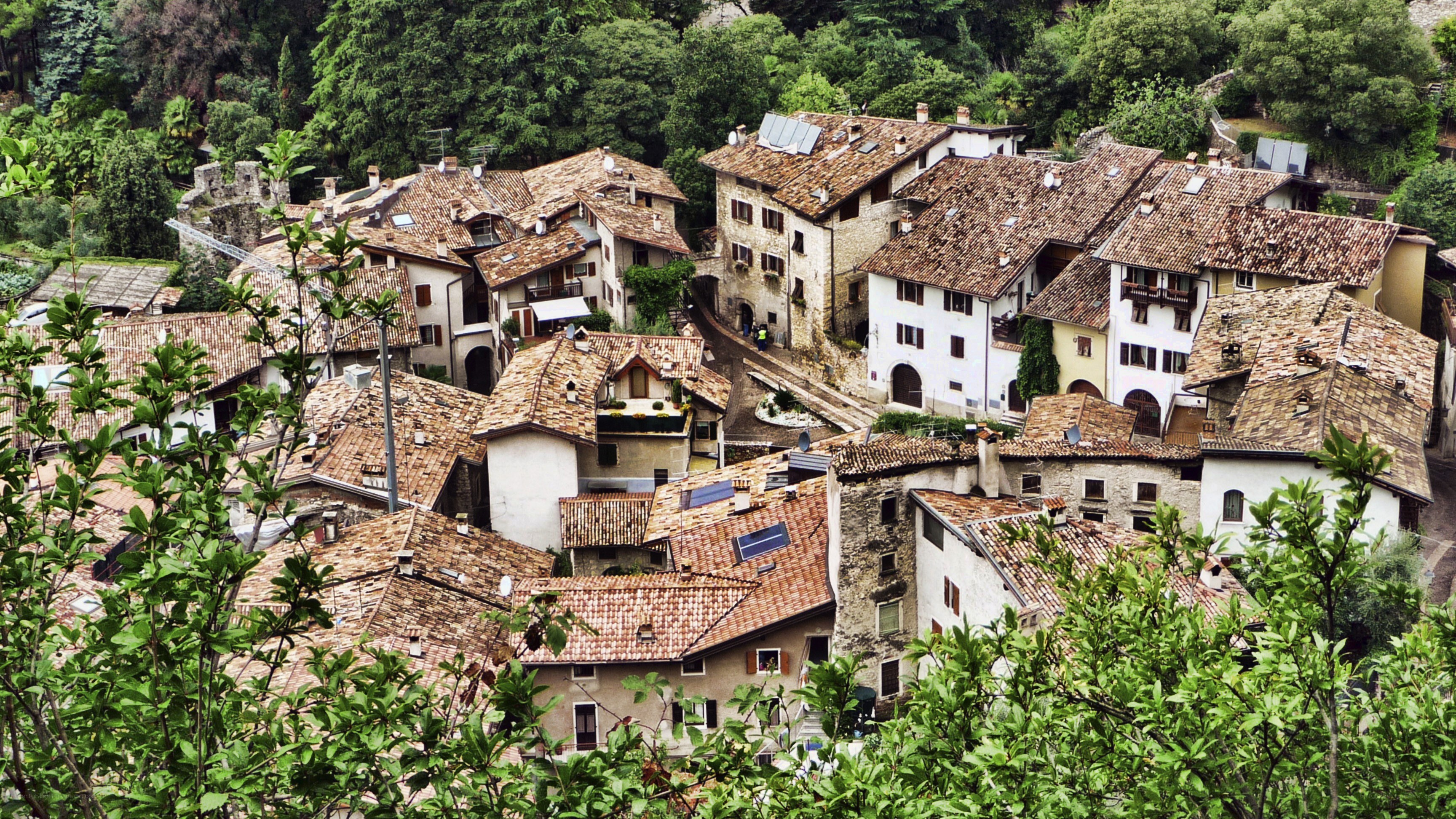 village with tiled roofs