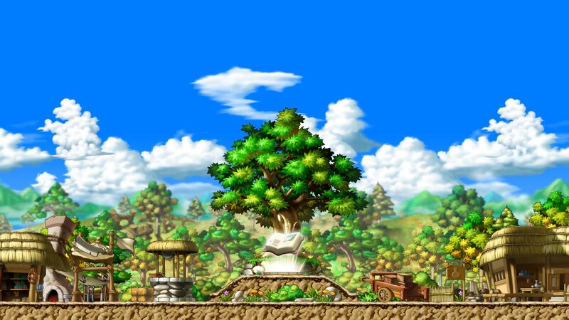Village with Tree and Book
