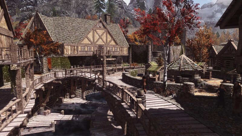 Village with Wooden Bridges