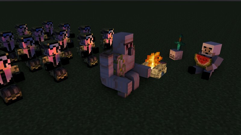 Villagers Around a Campfire