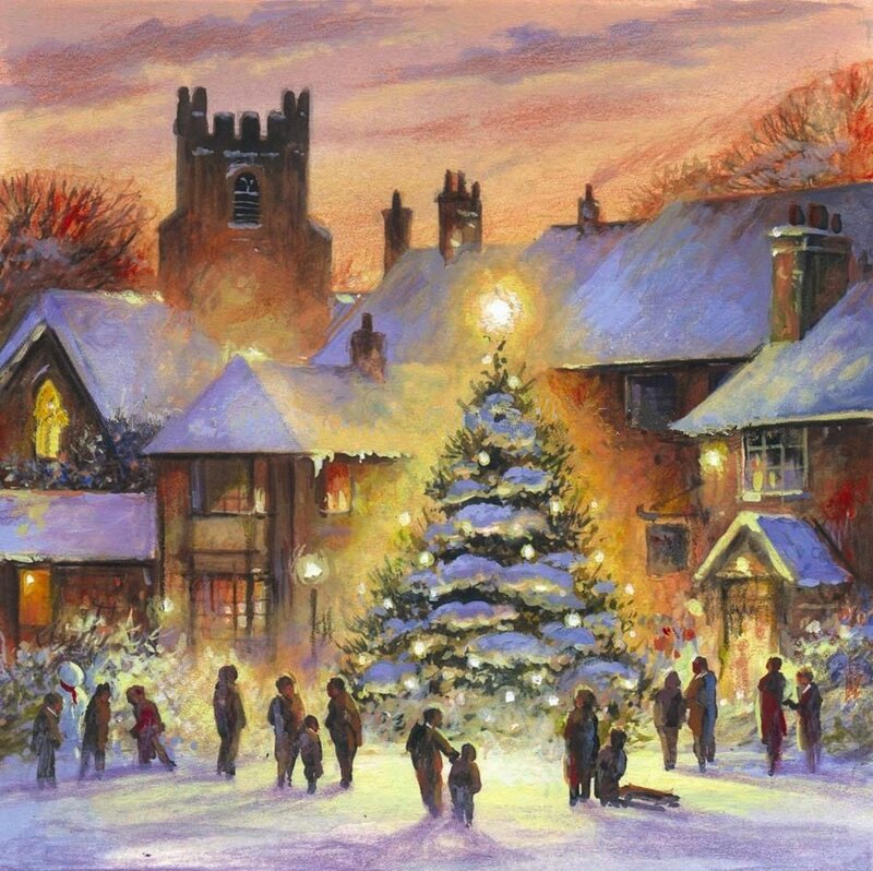 Villagers Around Christmas Tree