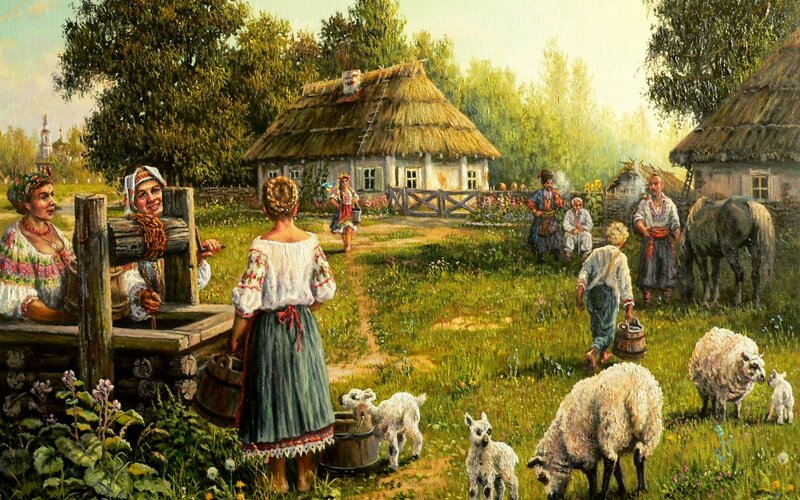 Villagers at a Well