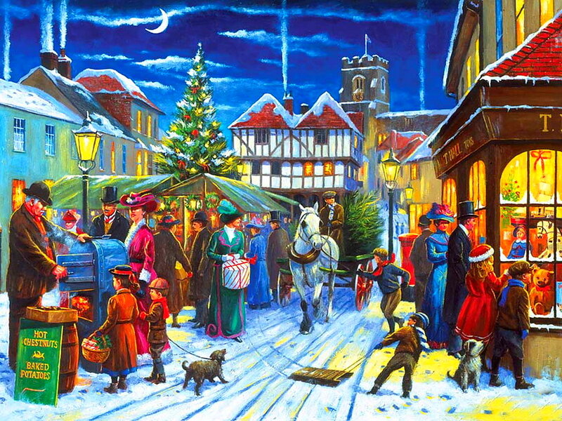 Villagers at Christmas Market